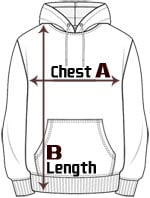 Women's Colored Hoodie sizes