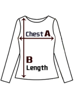 Women's Colored <br> Long Sleeve T-Shirt sizes
