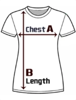 Women's Colored T-Shirt sizes